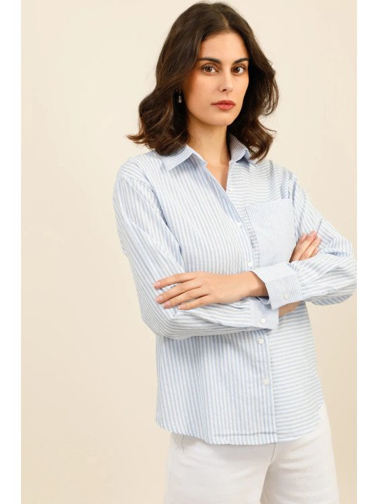 Women's Loose Fit Shirt with Chest Pocket