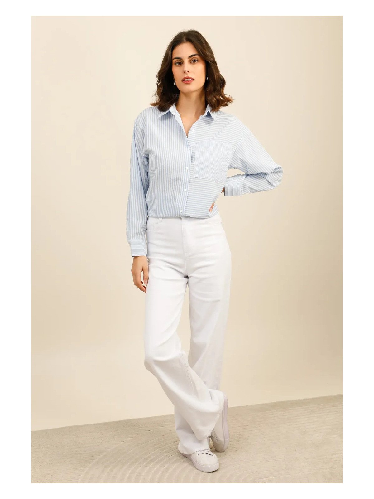 Women's Loose Fit Shirt with Chest Pocket