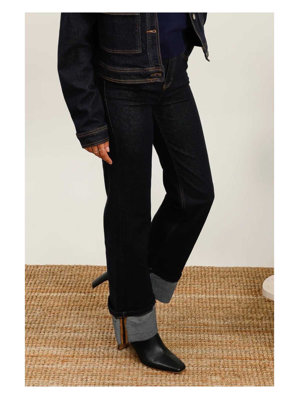 cropped straight jeans