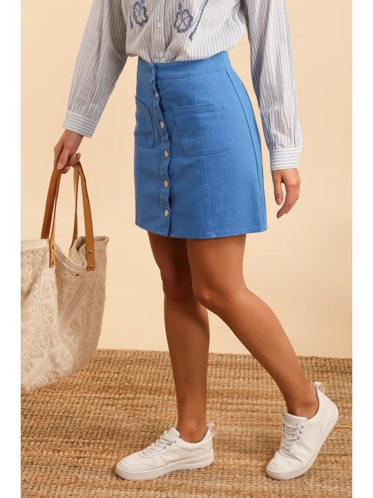High-waisted mini skirt