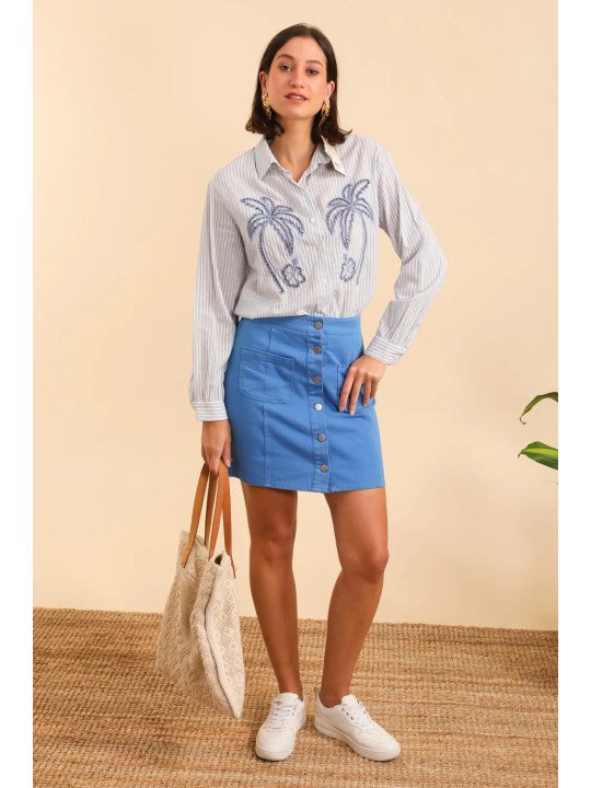 Jupe courte taille haute