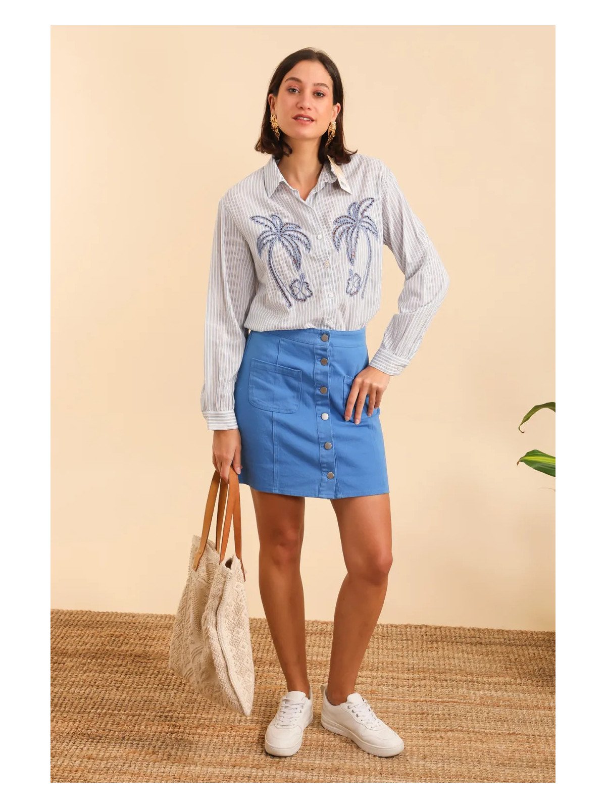 Jupe courte taille haute