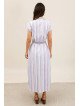 Long Flowing Belted Shirt Dress for Women