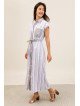 Robe chemise longue fluide ceinturée femme