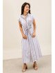 Langes fließendes Hemdblusenkleid mit Gürtel