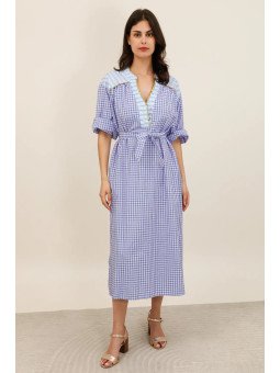 Robe midi ceinturée femme