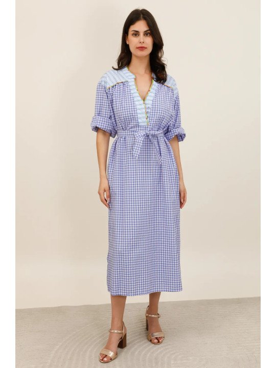 Robe midi ceinturée femme