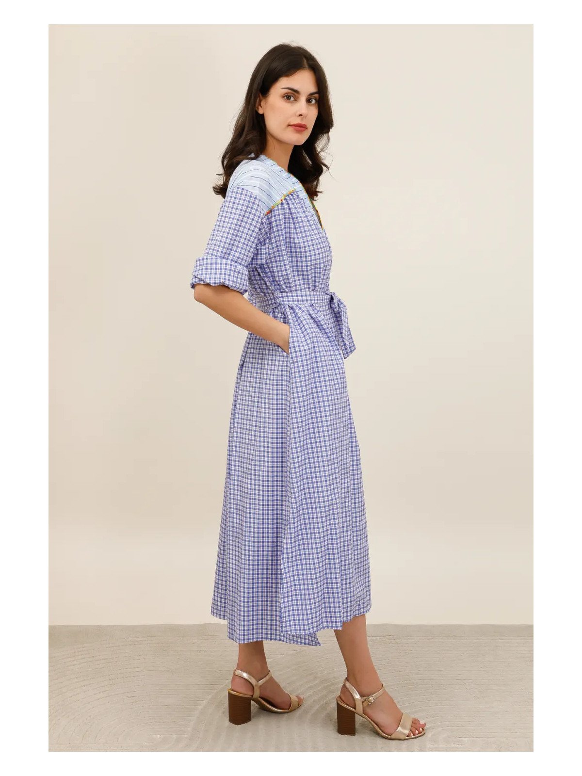 Belted midi dress