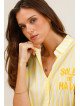 Chemise fluide rayée à manches courtes avec broderies