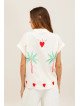 Chemise fluide à manches courtes avec détails brodés