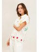 Chemise fluide à manches courtes avec détails brodés