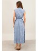Langes, ärmelloses Hemdkleid mit Gürtel