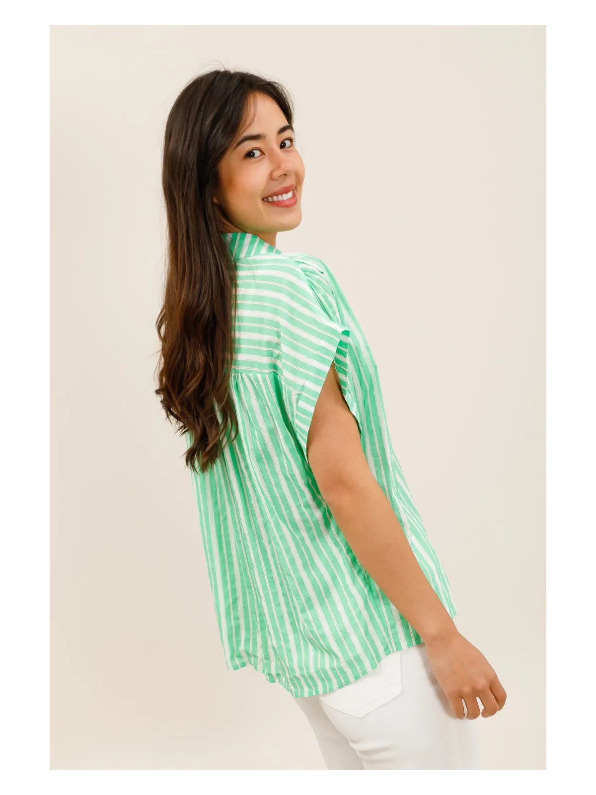Chemise fluide à manches courtes coupe ample