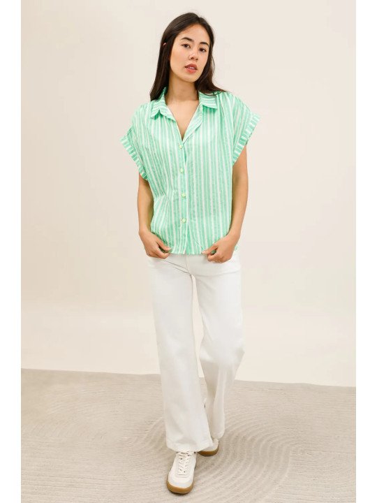 Chemise fluide à manches courtes coupe ample