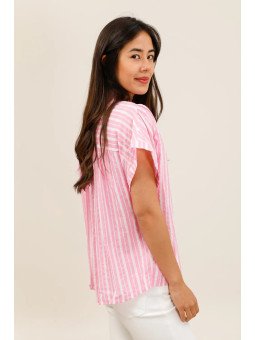 Chemise fluide à manches courtes coupe ample