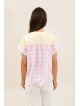 Blouse femme fluide manches courtes col tunisien