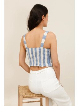 Women's cropped top with embroidered straps