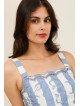 Women's cropped top with embroidered straps