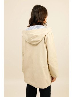 Parka femme mi-longue à capuche et poches