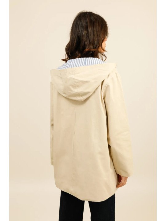 Women's mid-length parka with hood and pockets