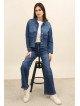 Damen-Jeansjacke mit aufgesetzten Taschen