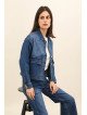 Veste en jean femme à poches plaquées