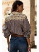Blouse Femme Ample à Empiècement et Manches Longues
