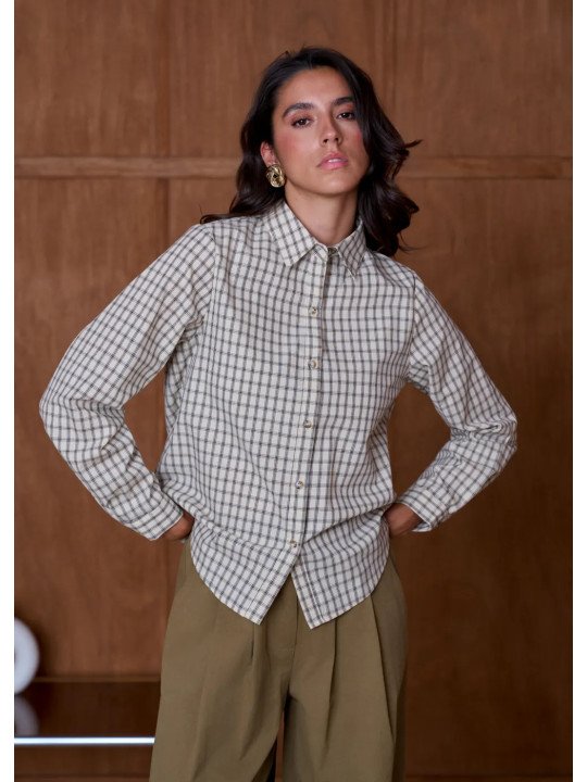 Chemise Femme Coupe Droite à Col Classique