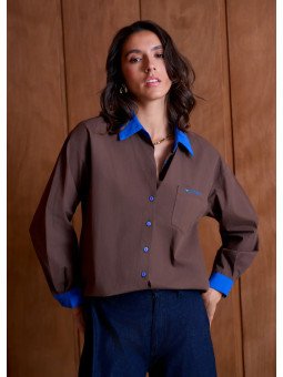 Chemise oversize femme brodée « amour »