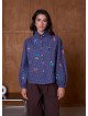 Chemise femme brodée à col volanté