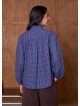 Embroidered women's shirt with a ruffled collar
