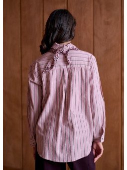 Chemise femme ample avec foulard brodé