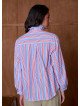 Women's loose-fitting shirt with a ruffled collar