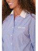 Women's loose-fitting shirt with contrasting collar