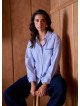 Chemise Femme Ample 100% Coton à Poche Poitrine