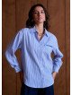 Chemise Femme Ample 100% Coton à Poche Poitrine