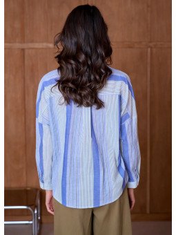 Chemise Femme Ample à Col Classique et Manches Longues