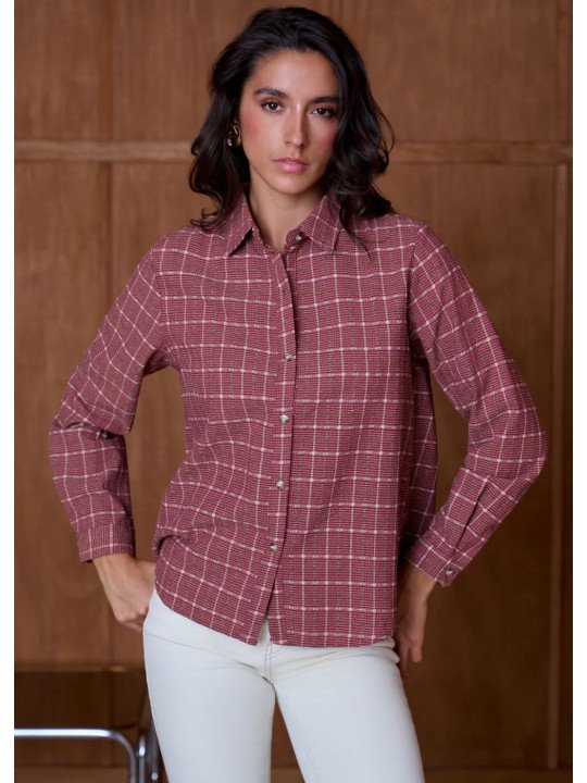Chemise Femme Texturée à Coupe Droite