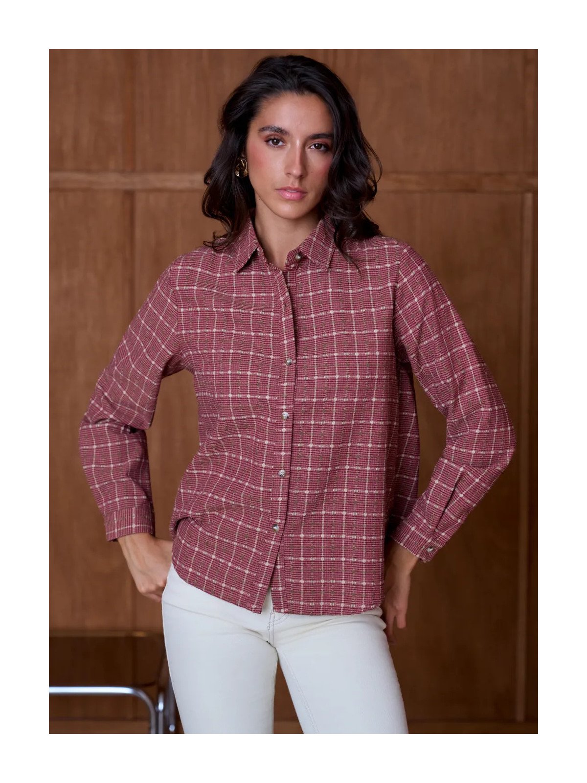 Chemise Femme Texturée à Coupe Droite