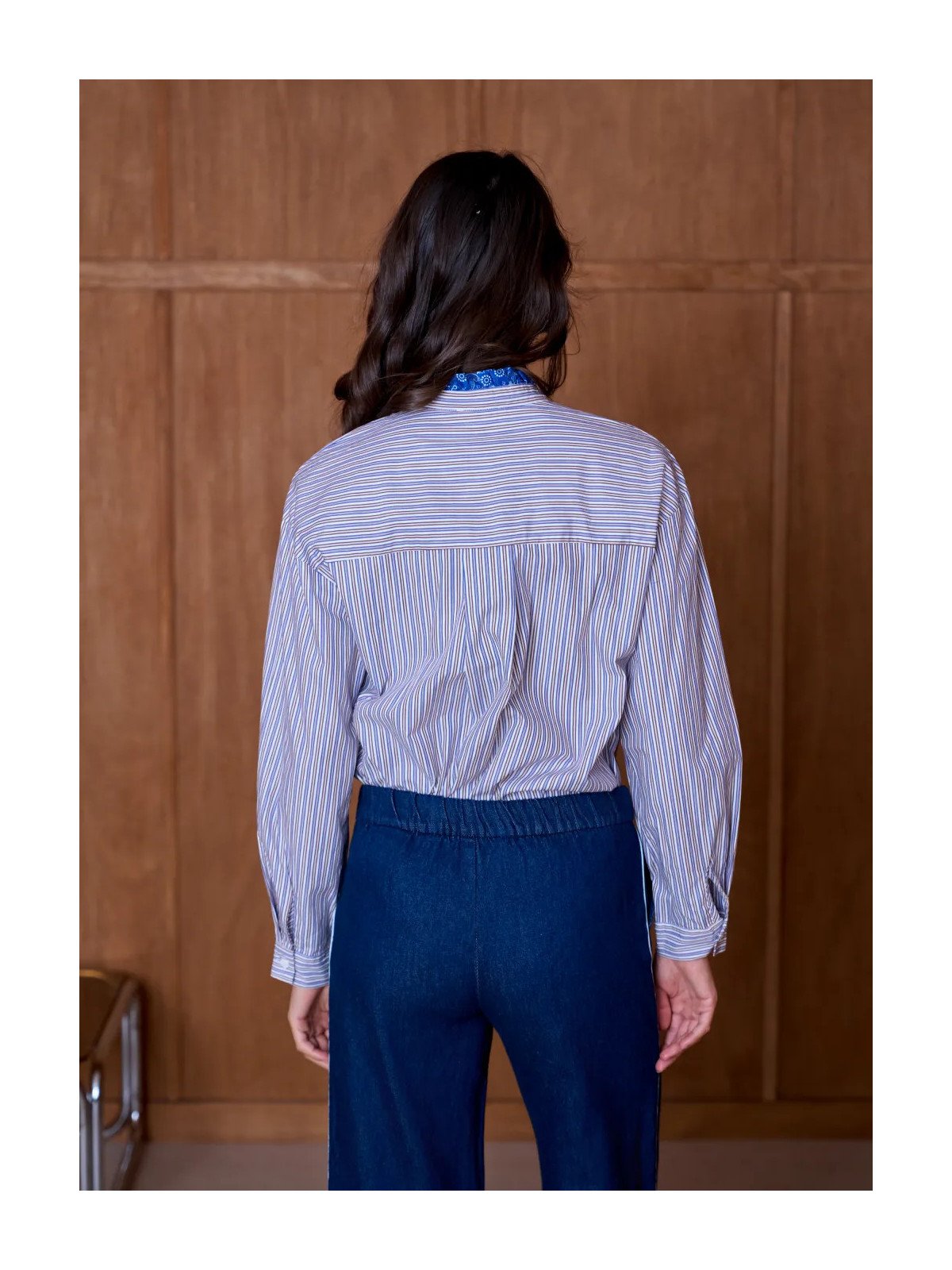 Women's Mandarin Collar Long Sleeve Shirt