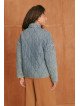 Veste matelassée en denim femme à col montant