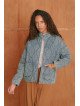 Veste matelassée en denim femme à col montant