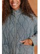 Veste matelassée en denim femme à col montant
