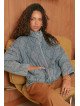 Veste matelassée en denim femme à col montant