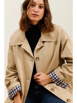 langer Damen-Trenchcoat mit Gürtel