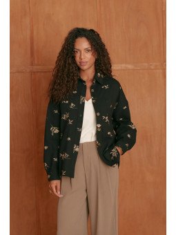 Surchemise brodée coupe ample femme
