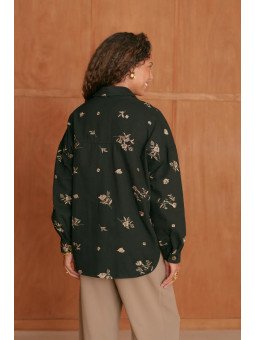 Surchemise brodée coupe ample femme