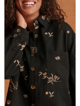 Surchemise brodée coupe ample femme