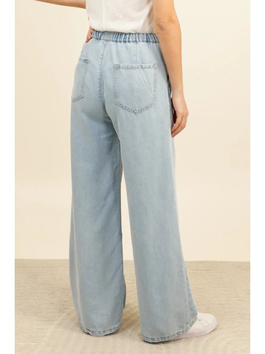 Pantalon large 100 % lyocell femme