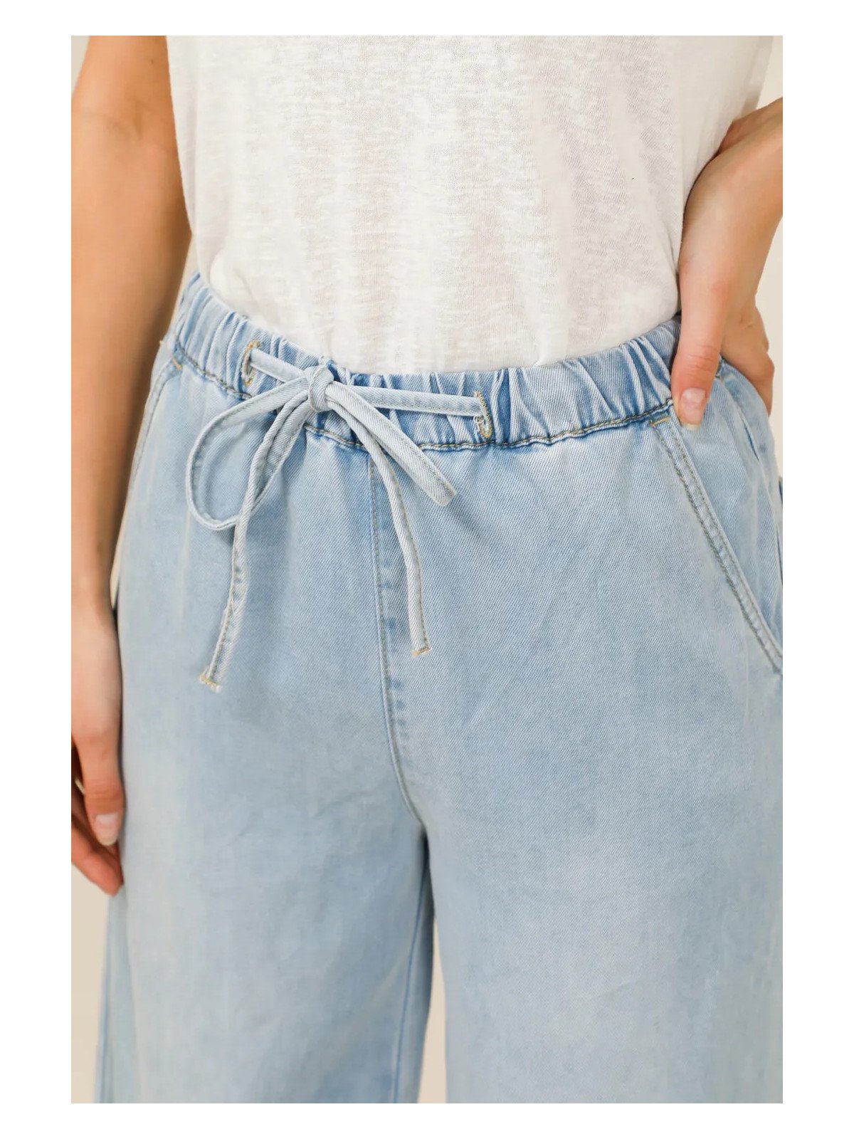 Pantalon large 100 % lyocell femme
